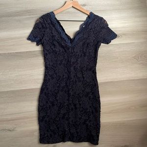 Urban Outfitter Navy Scalloped Lace Dress